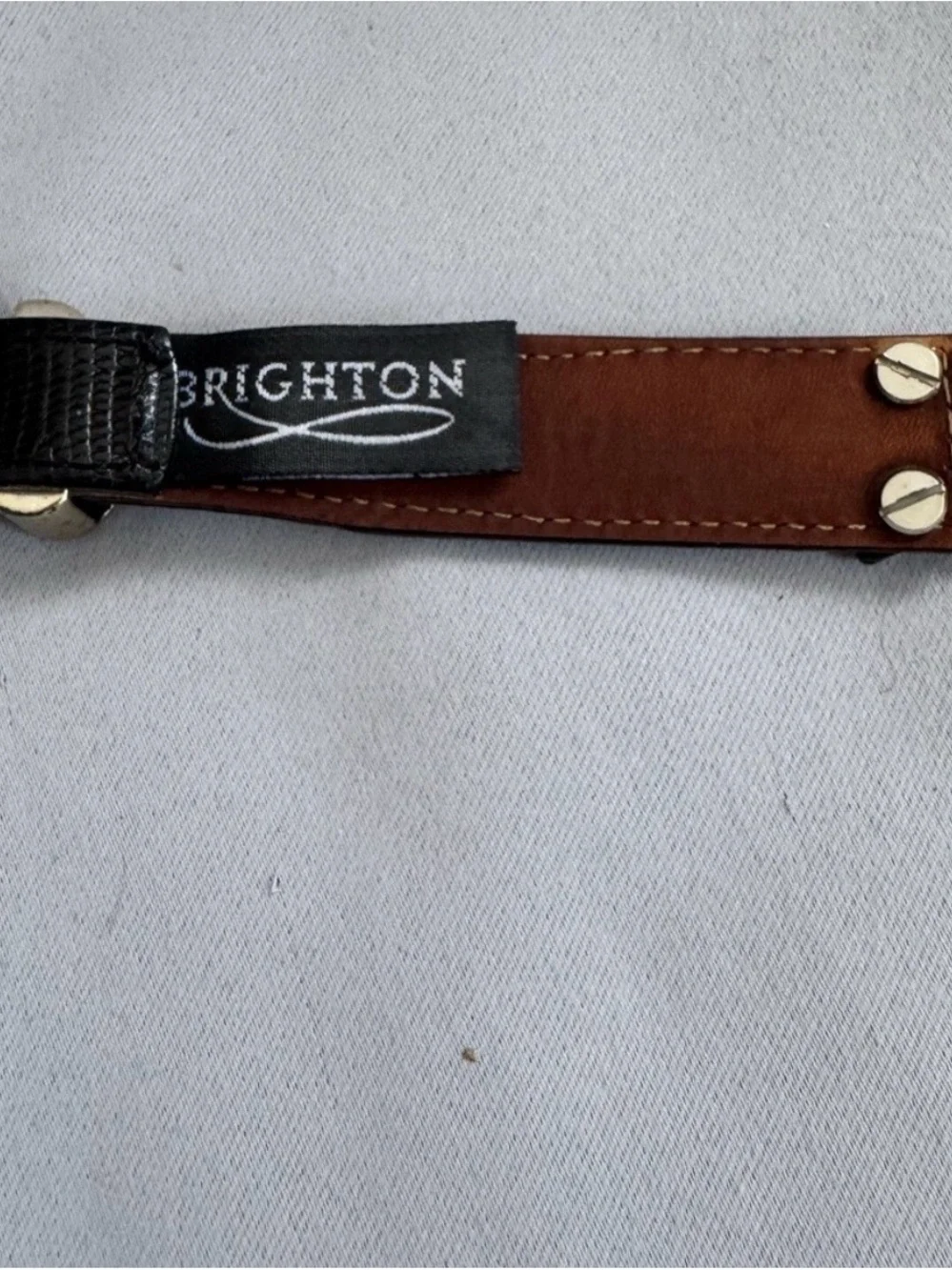 Vintage 1996 Brighton Black Leather Silver Scrollwork Belt Rare Size Small